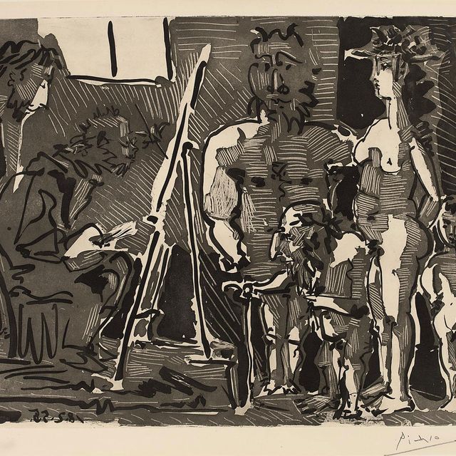 Pablo Picasso — Посетители, которые интересуются искусством (B. 770; Ba. 920)