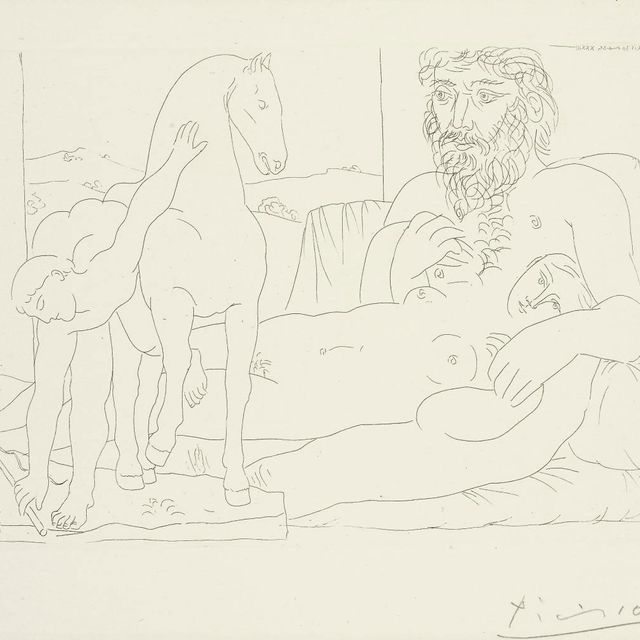 Pablo Picasso — Портрет скульптора, создавшего молодого кавалера, от: La Suite Vollard (B. 164; Ba. 317)