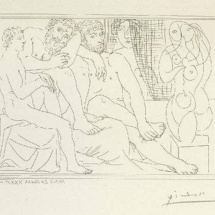 Pablo Picasso — Скульпторы, модели и скульптуры из "Ла Сюит Воллар" (B. 149; Ba. 301 Bd)