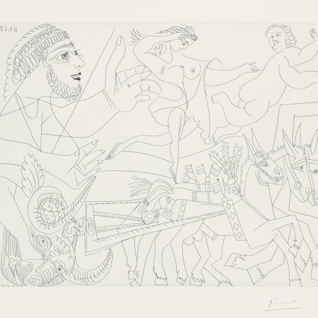 Pablo Picasso — Эль-Аррастре, авек Экюйер и Путто, из серии 347 (1509 г. до н.э.; 1525 г. до н.э.)