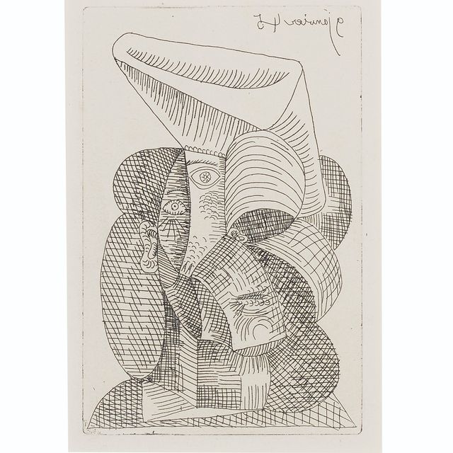 Pablo Picasso — Тет-а-тет с женщиной во главе, из "Марто без мэтра"