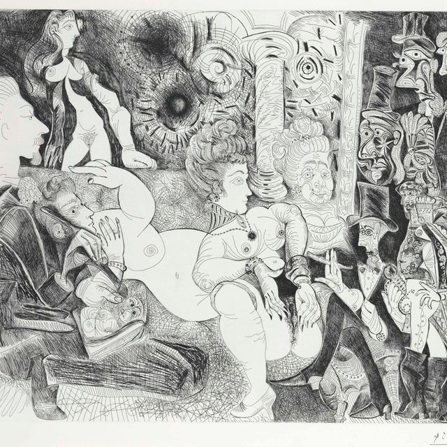 Pablo Picasso — Отец лавальер, бывший сын модели, танцующий в доме Телье, из Ла Сери, 156