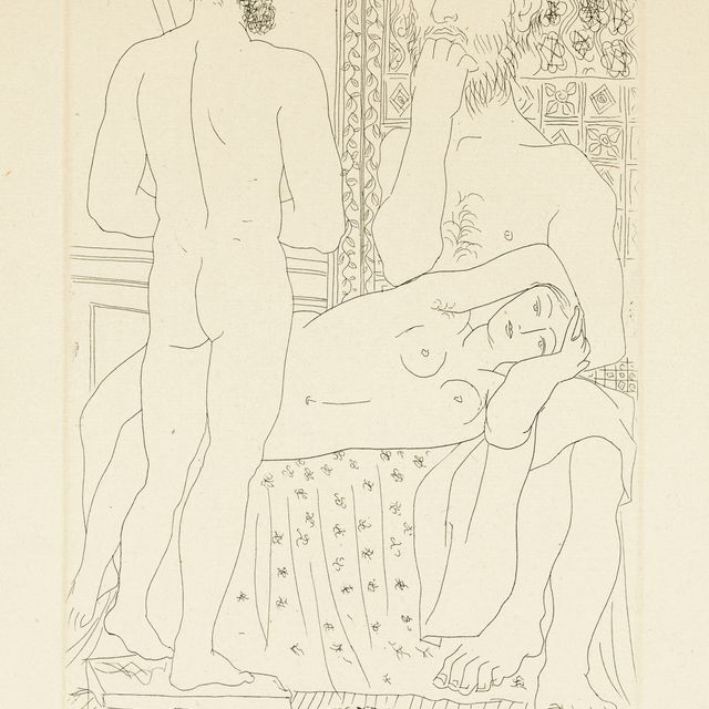 Pablo Picasso — Скульптор, модель дивана и скульптуры, от: La Suite Vollard