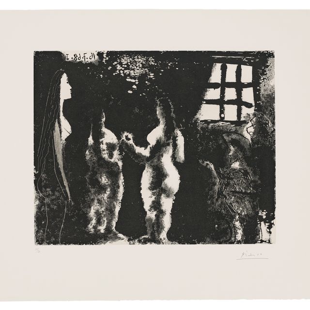 Pablo Picasso — В пансионе Гойи: Женщины в тюрьме, из серии 347