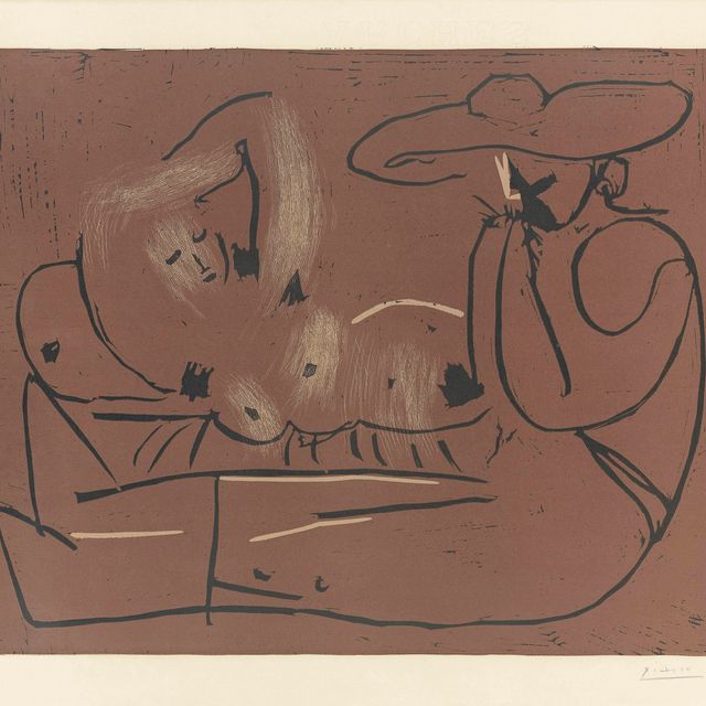 Pablo Picasso — Женское платье-кушетка и мужчина с большой прической (Р. 919; Р. 1236)