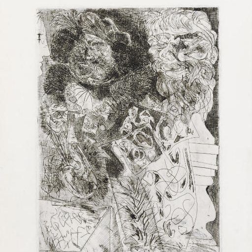 Pablo Picasso — Картина "Рембрандт в палитре", фото 34 из коллекции La Suite Vollard (B. 208; Ba. 406)