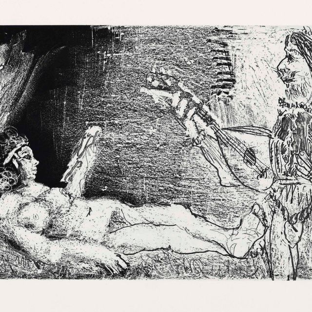 Pablo Picasso — Фернан Кроммелинк, Великолепный портрет, ателье Кроммелинк, Париж, 1968 (Р. 1244-1255; Б. 1432-1443; К. 140 книг)