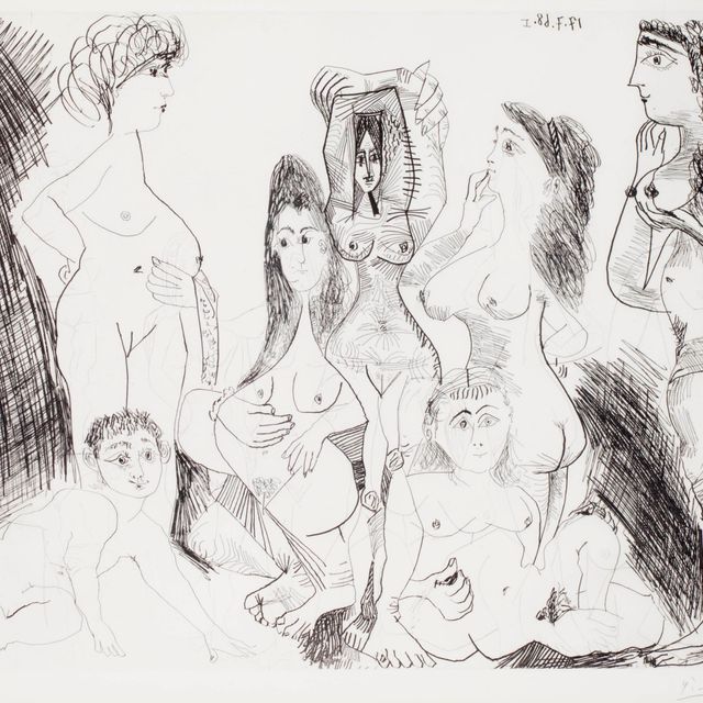 Pablo Picasso — Парень, который танцует танец с Хаммамом в поисках женщин, из серии 347 (р. 1667; Р. 1683)