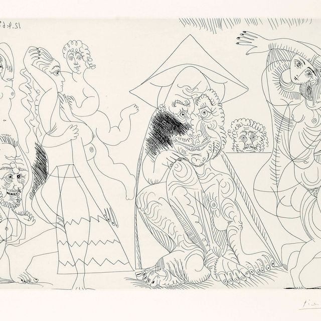 Pablo Picasso — Три старика, три обнаженные натуры и Купидон, от: от: Séries 347