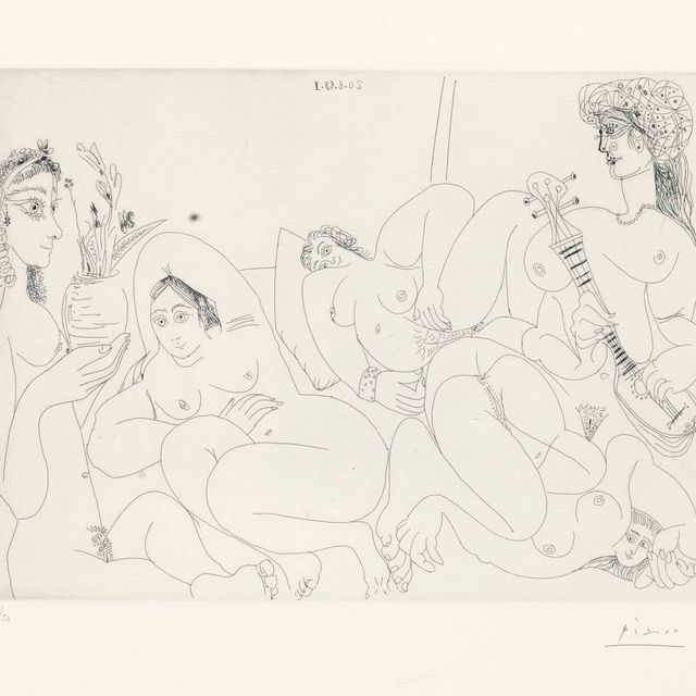 Pablo Picasso — Свадьба с турецкими женщинами, которые празднуют день рождения у солнца, из La Série 347