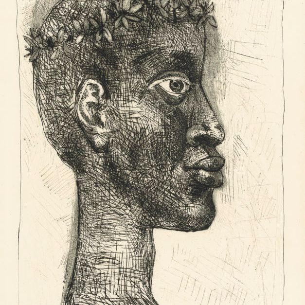 Pablo Picasso — Эме Сезар, "Корпус Перду", "Ароматические издания", Париж, 1960 (стр. 632-663; С. 56)