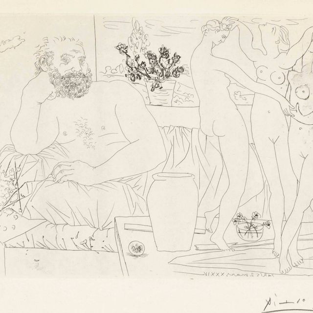 Pablo Picasso — Скульптор и трое танцовщиц из "Ла Сюит Воллар"