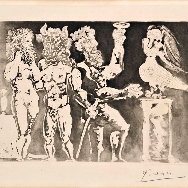 Pablo Picasso — Персонажи "Маскарадных костюмов" и "Женщины без границ", фото 24 из коллекции "Ла Сюит Воллар" (Блох 227; Бэр 441 до н.э.)