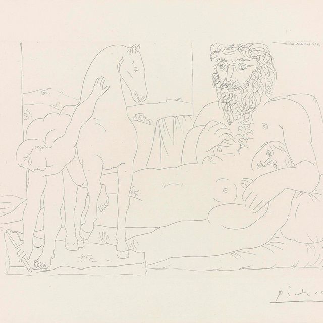 Pablo Picasso — Портрет скульптора, создавшего молодого кавалера, от: La Suite Vollard (B. 164; Ba. 317)