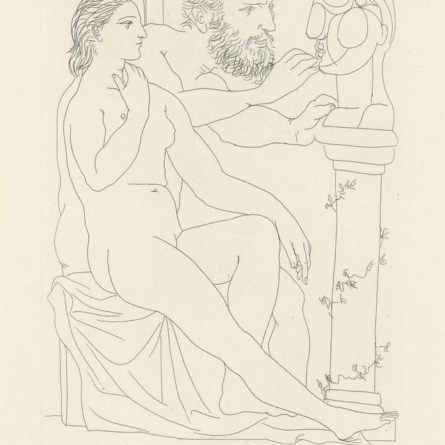Pablo Picasso — Скульптор, модель и бюст скульптора, от: La Suite Vollard