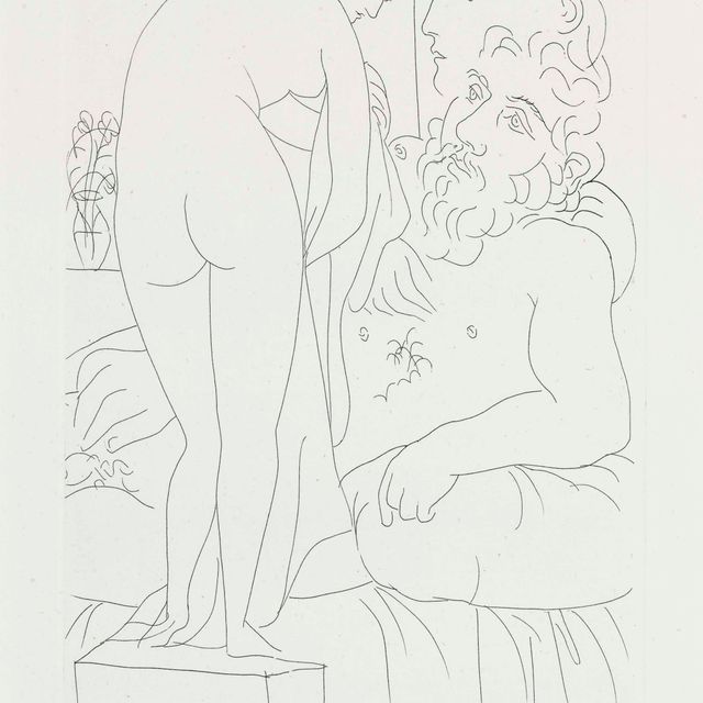 Pablo Picasso — Скульптор, представляющий Марию-Терезу и Венюса Пудика, из La Suite Vollard