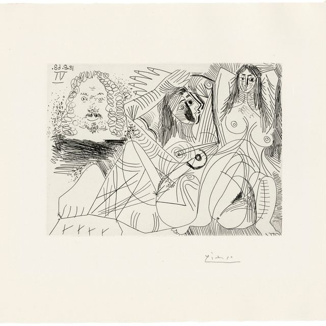 Pablo Picasso — Человек рембранский и две новые женщины , от: La Serie 347