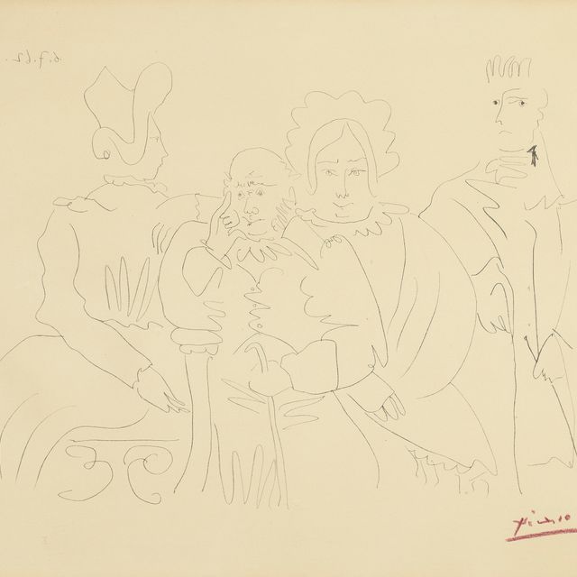 Pablo Picasso — Семейный портрет, четыре персонажа не тронут друг друга