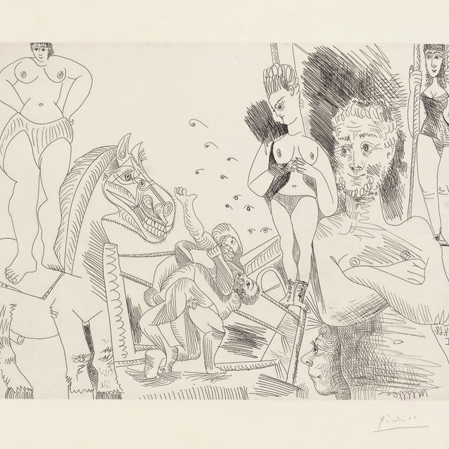 Pablo Picasso — Цирк и улов, из: La Séries 347 (1505 г. до н.э.; 1521 г. н.э.)