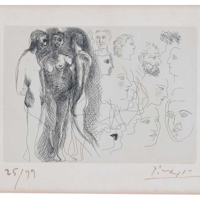 Pablo Picasso — Трое в самом начале, автор эскизов к изображениям, от шеф-повара ресторана Inconnu