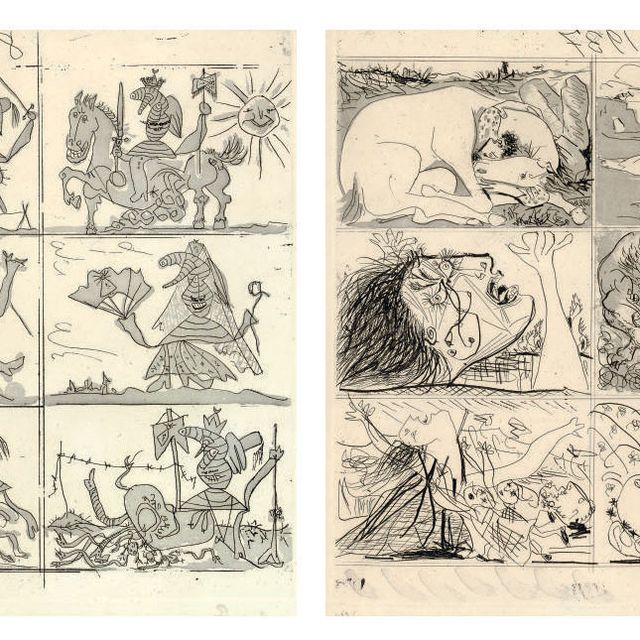 Pablo Picasso — Саньо и Ментира де Франко (стр. 297-98; стр. 615-616; см. кн. 28)