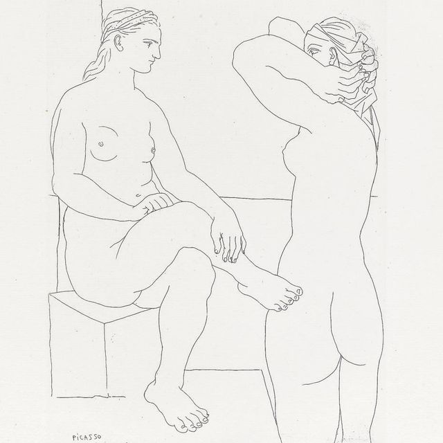 Pablo Picasso — Две модели на память, из "Сюиты Воллара" (B. 209; Ba. 407B)