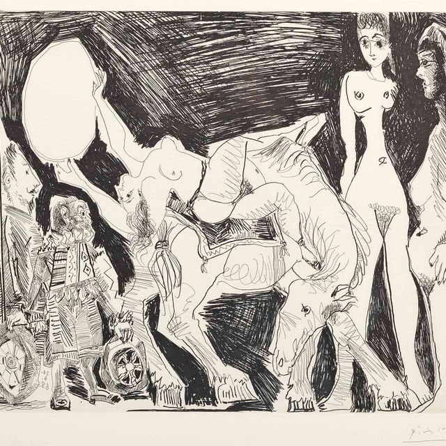 Pablo Picasso — Цирк: Экюйер, Женщины и зрители, из Ла Сери 347