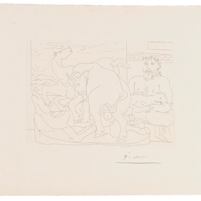 Pablo Picasso — Скульптор и сын-модельер, представитель группы скульпторов, мастер по изготовлению фигур, из сюиты Воллара