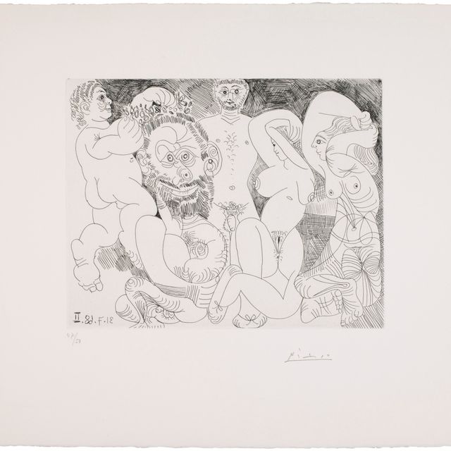 Pablo Picasso — Чемпион мира по сценам, посвященным красавицам с цветами и женщинами, из серии 347