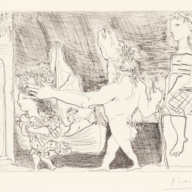 Pablo Picasso — Минотавр - путеводитель по филе, II, из "Сюиты Воллар"