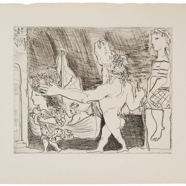 Pablo Picasso — Минотавр - путеводитель по филе, II, из "Сюиты Воллар"