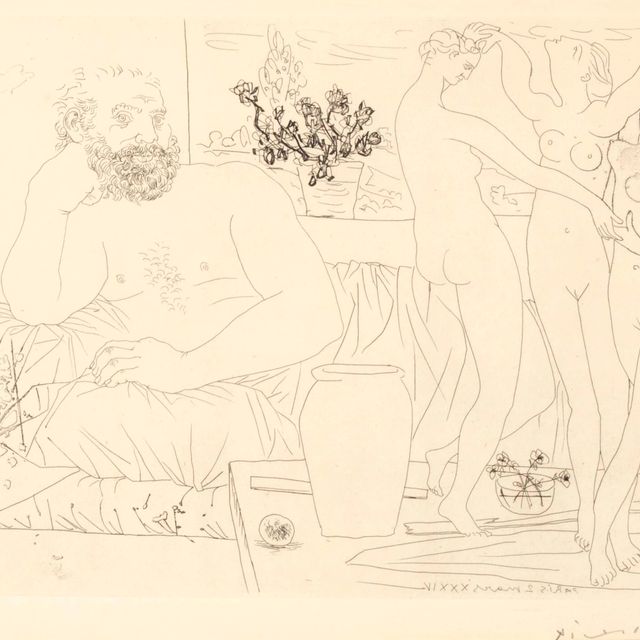 Pablo Picasso — Скульптор и трое танцовщиц из "Ла Сюит Воллар"