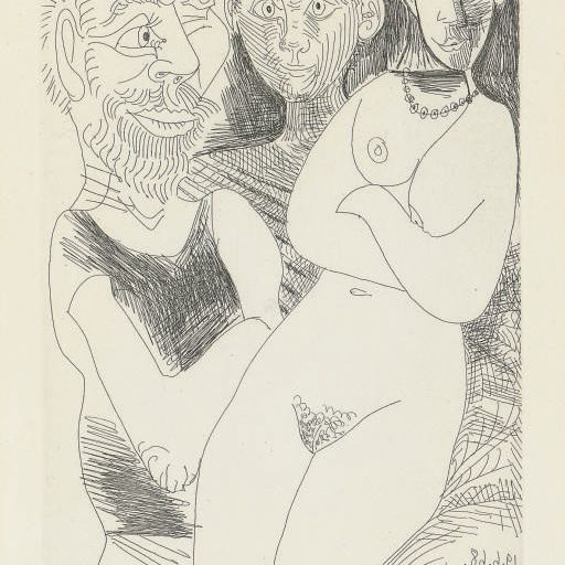 Pablo Picasso — Проститутки и моряки, из серии 347 (1644 г. до н.э.; 1660 г. до н.э.)
