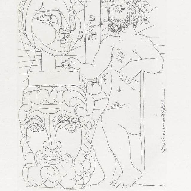 Pablo Picasso — Скульптор и двое скульптуристок наедине, из "Люкса Воллара" (Блох, 157; Баер, 310)
