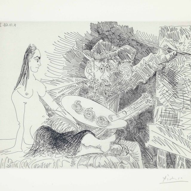 Pablo Picasso — Художница, которая ищет модель в мире, из "Ла Сери 347"