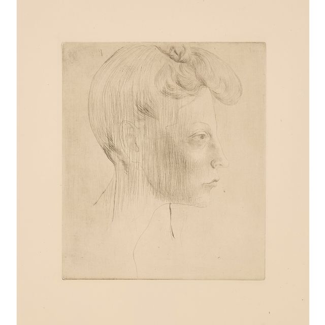 Pablo Picasso — Тет-а-тет с женщиной, в профиль, из "Свиты Сальтимбанков"