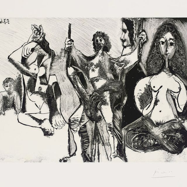 Pablo Picasso — Мужчина-фриз в равновесии, из: Séries 347 (Р. 1681; Ba. 1697 Bb1)