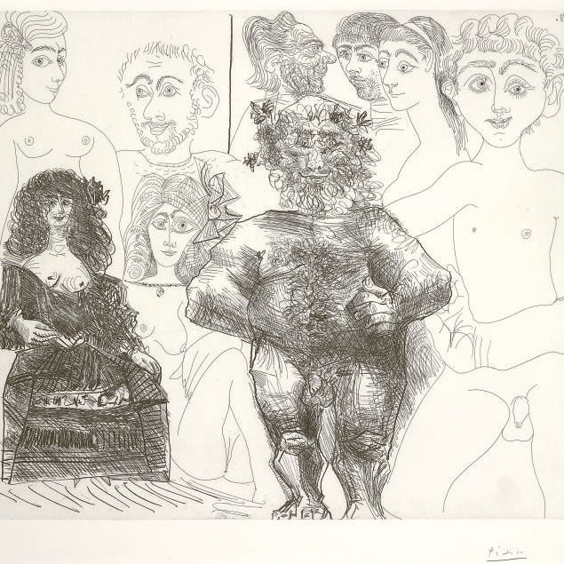 Pablo Picasso — "Секс по-старинному и по-современному", из серии 347 (1615 г. до н.э.; 1631 г. до н.э.)