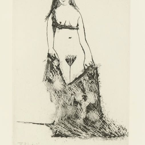 Pablo Picasso — Вечернее платье Jeune femme laissant от La Série 347 (Р. 1652; Р. 1668)