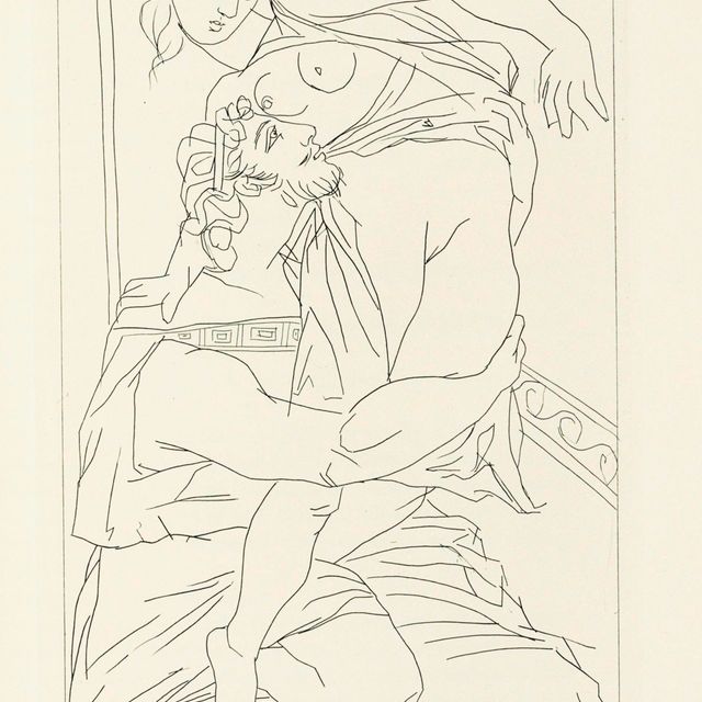 Pablo Picasso — Аристофан, "Лисистрата", Клуб ограниченных изданий, Нью-Йорк, 1934 (стр. 267-272; Ba. 387-392; Cramer books, 24)