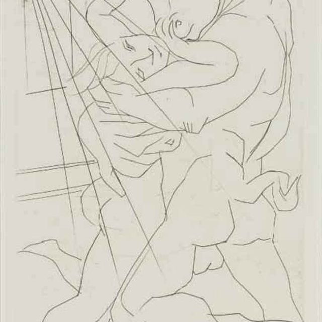 Pablo Picasso — Минотавр, обнимающий молодую женщину (B. 283; Ba. 431)