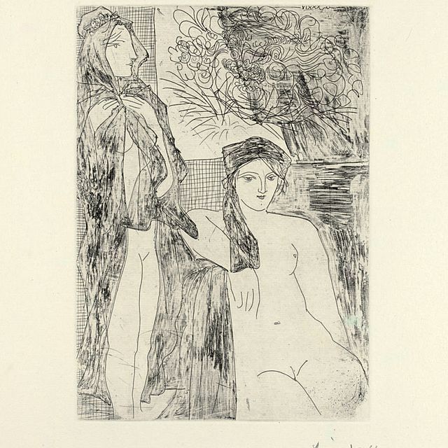 Pablo Picasso — "Рембрандт и двое женщин", из "Сюиты Воллар" (B. 215; Ba. 414Bd)