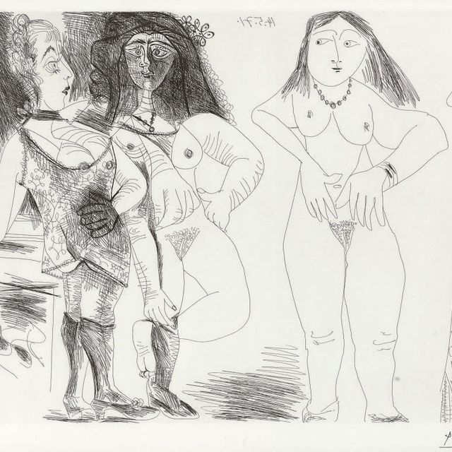 Pablo Picasso — Дега "У детей". "Записка", из серии 156 (Б. 1981; Б. 1991)