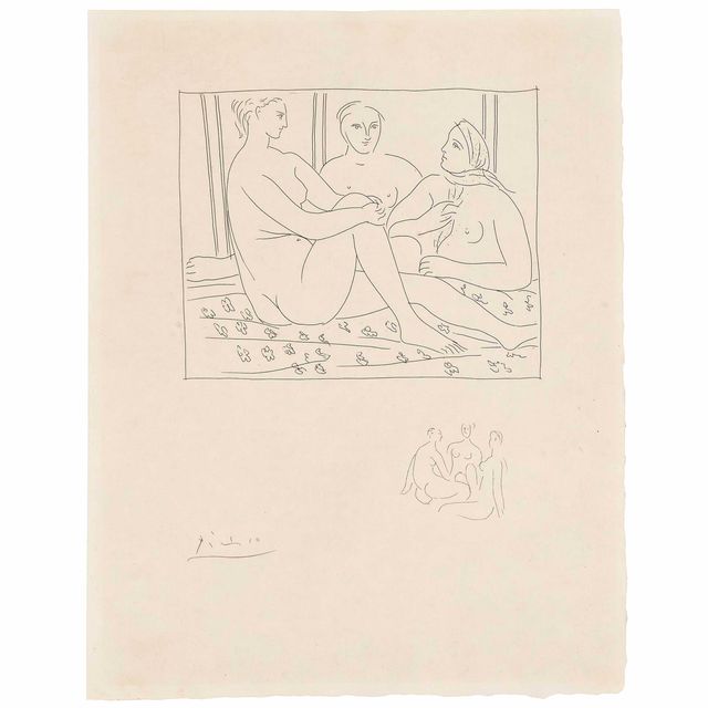 Pablo Picasso — "Трое молодых женщин", из книги "Метаморфозы в видении" (Блох, 105; см. книги Крамера, 19)