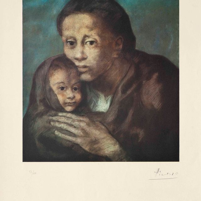 Pablo Picasso — Мать и дитя в шали, из: Barcelona Suite