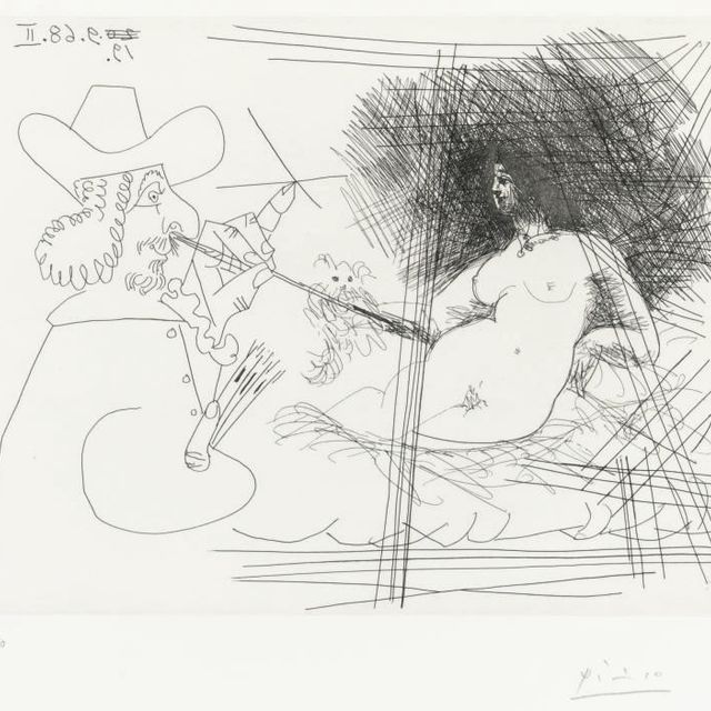 Pablo Picasso — Художница, которая очень любит маленького мальчика, из серии 347 (р. 1805; Ba. 1822 Bb1)