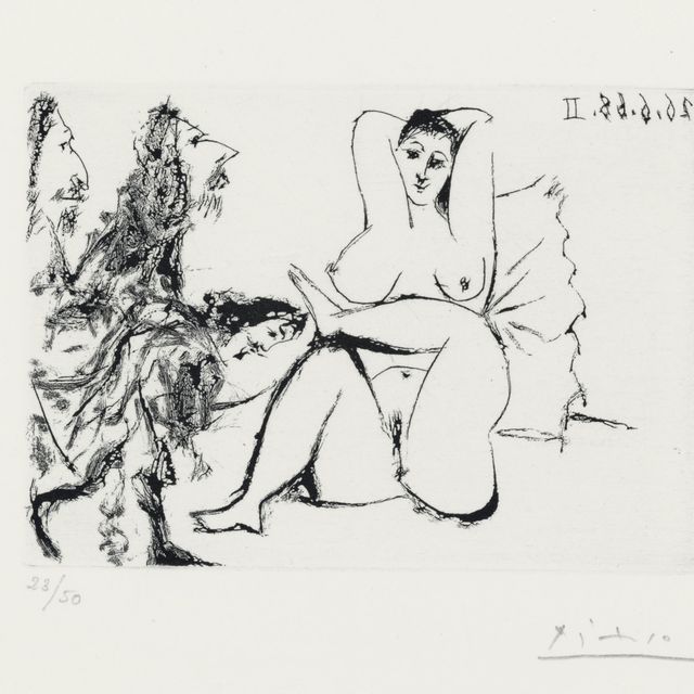 Pablo Picasso — "Трое мушкетеров", "Спасение женщины в огне", из "Сери 347" (р. 1669; Р. 1685)