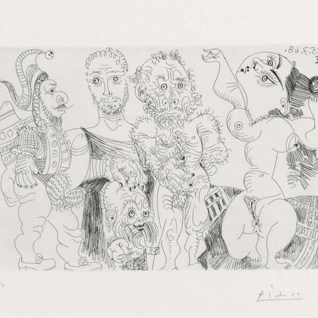 Pablo Picasso — Полишинель и Найн, Ромен и Вьейяр, из серии 347 (р. 1696; Р. 1712)