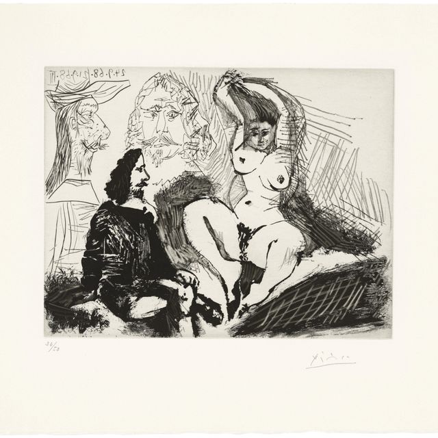 Pablo Picasso — Мужская прическа для единственной женщины, натуральная кожа, ягодицы, два цвета, от: La Série 347