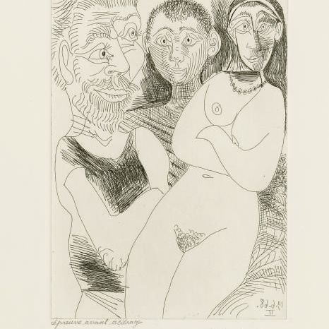 Pablo Picasso — Проститутки и моряки, из серии 347 (1644 г. до н.э.; 1660 г. до н.э.)